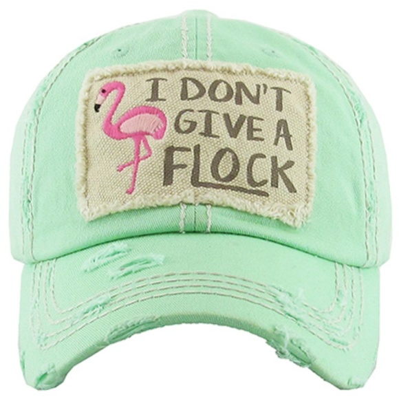Accessories - 104-"I DON'T GIVE A FLOCK"-Washed Vintage Cap
